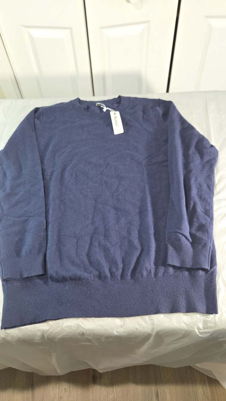 Newshows Men's Crewneck Long Sleeve Textured Knit Sweater